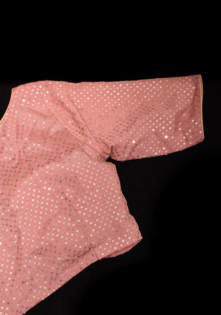 Dusty Rose Chinnon Blouse with dainty sequins, made to order
