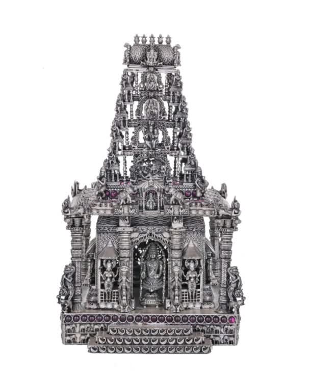 92.5 Silver Award Winning  Balaji Temple Statue with stones - 2Kg approx weight