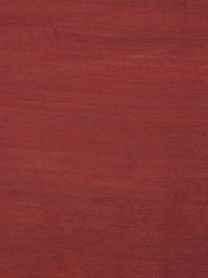 Red Jamdani  Matka Silk Saree with Maroon Pallu
