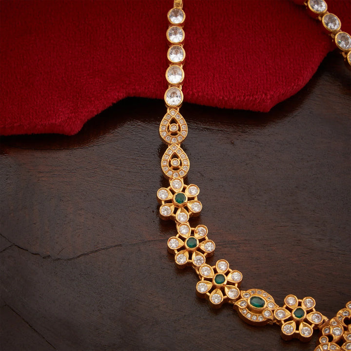 Pure 92.5 Silver, Gold Plated Petalite Necklace