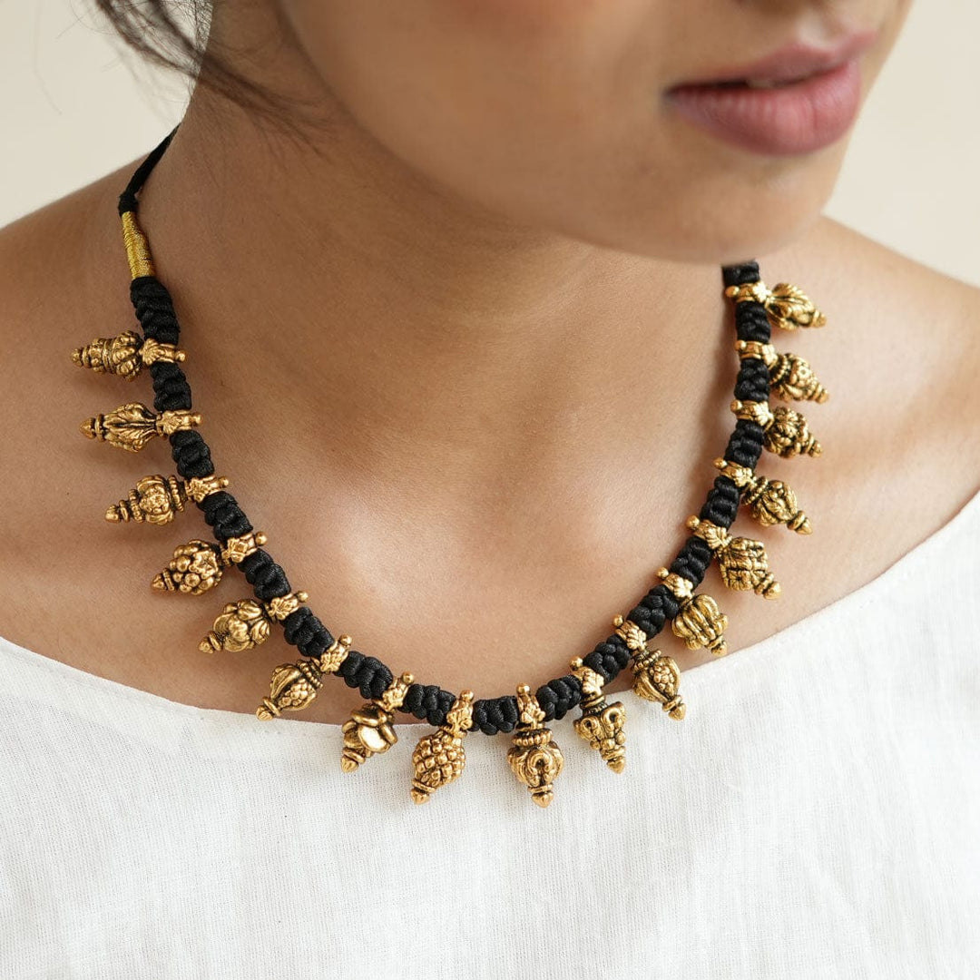 92.5 Silver Antique Deep Nakash Electroforming Gundu Necklace