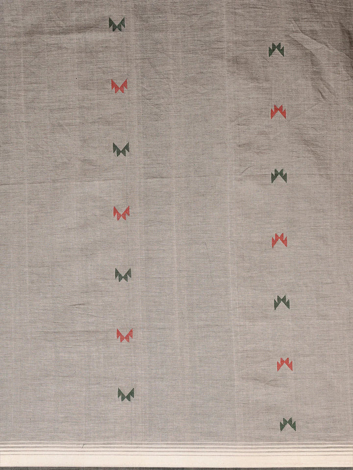 Gray Handloom Jamdani Cotton Saree