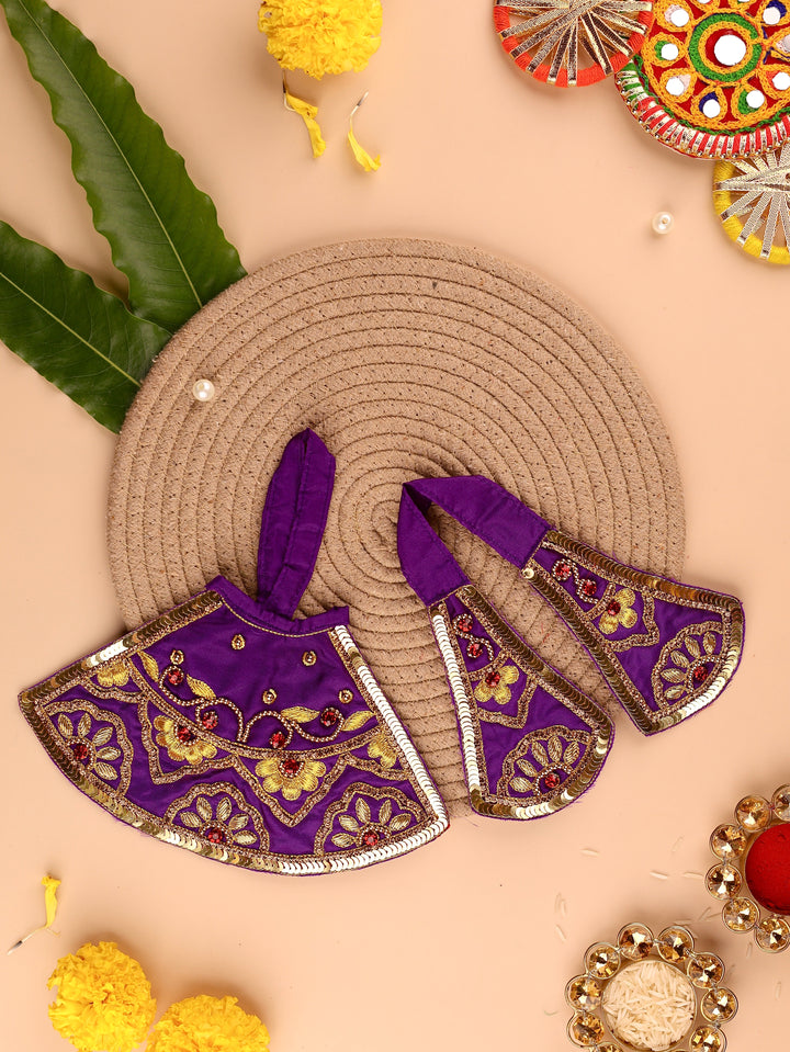 Purple Divya Raas Lehenga Patka for Devi