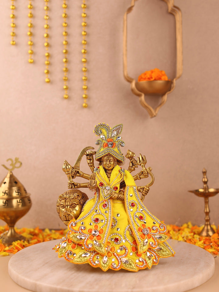 Yellow Pushp Mala Lehenga Patka