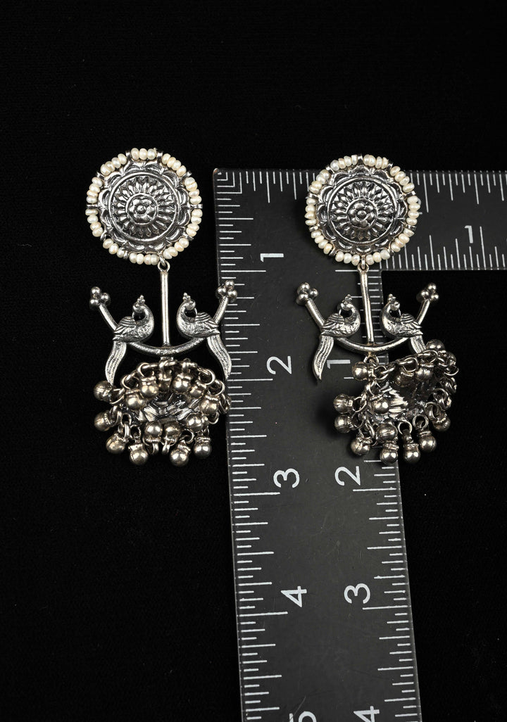 92.5 Pure Silver, Ezhil Oxidised Jhumkas