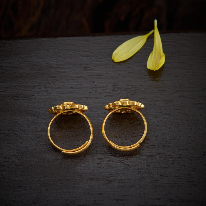 Pure 92.5 Silver, Gold Plated Petalya Toe Ring
