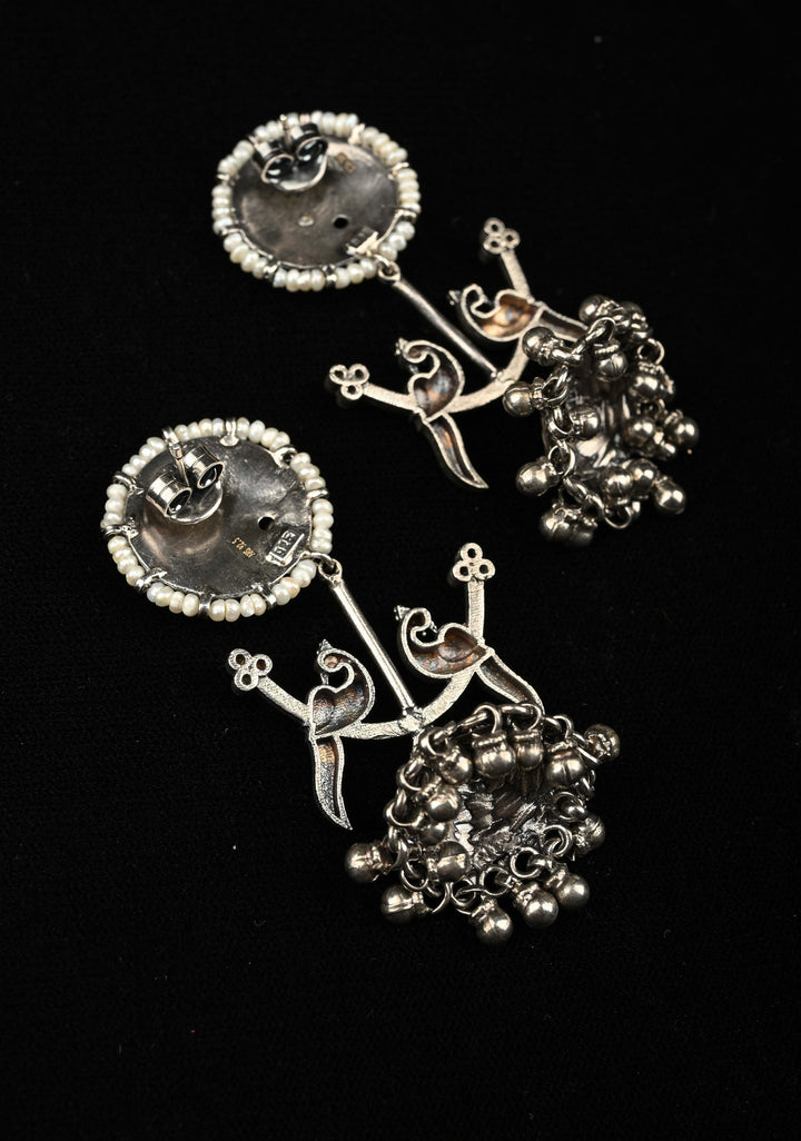 92.5 Pure Silver, Ezhil Oxidised Jhumkas