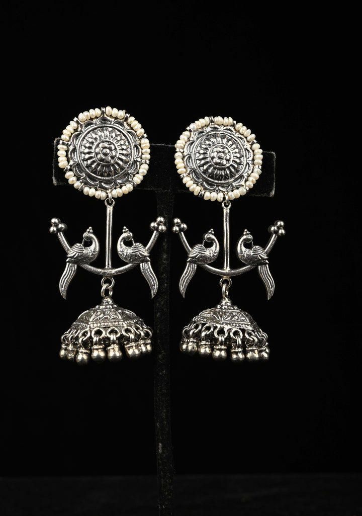 92.5 Pure Silver, Ezhil Oxidised Jhumkas
