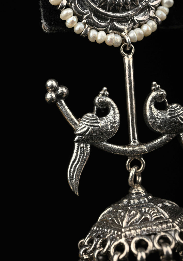 92.5 Pure Silver, Ezhil Oxidised Jhumkas