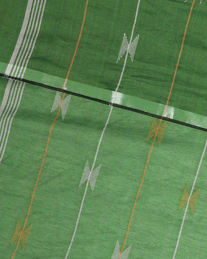 Purple-Green Tie Dye Jamdani Cotton Saree