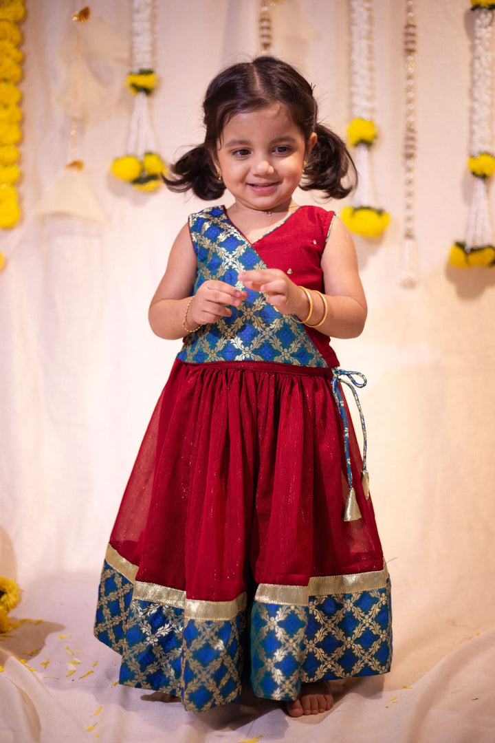 Made to Order-Vedha Maroon with Blue Mini