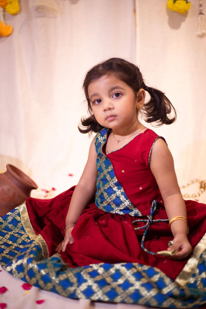 Made to Order-Vedha Maroon with Blue Mini