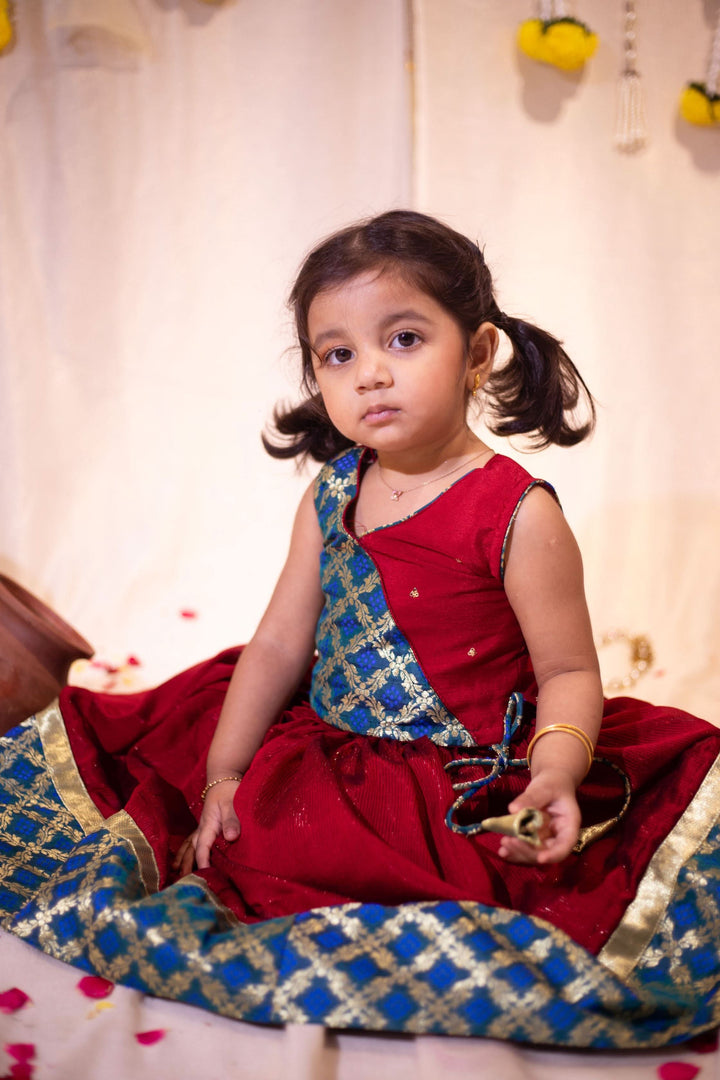 Made to Order-Vedha Maroon with Blue Mini