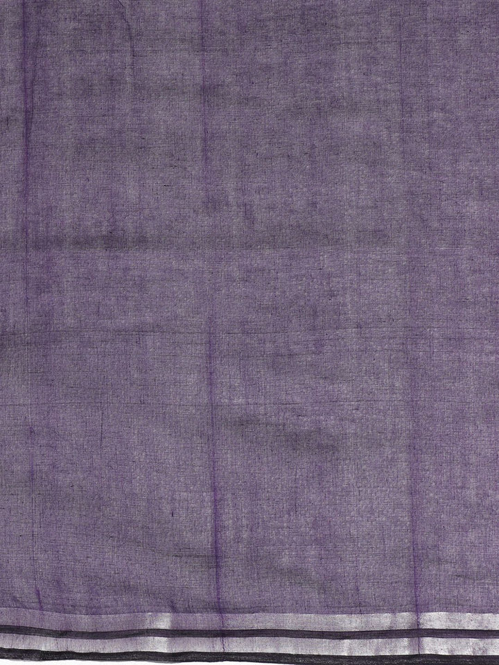 Voilet Handloom Jamdani Cotton Saree