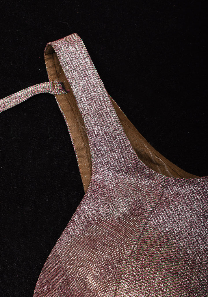 Amethyst Shimmer Deep Sweatheart neck sleeveless blouse, Made to Order