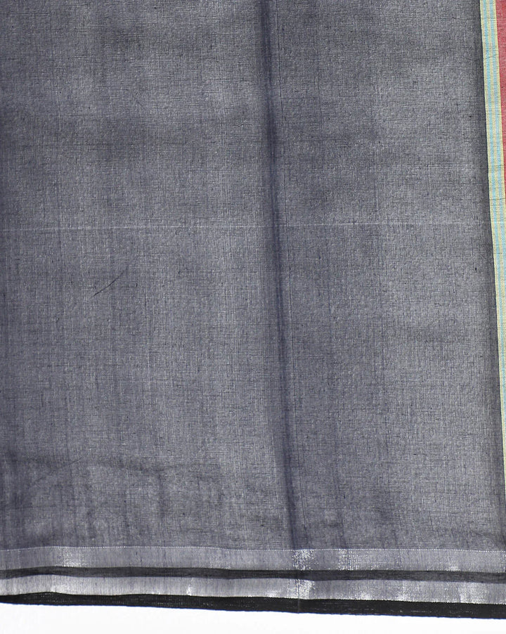 Midnight Blue Handloom Jamdani Cotton Saree