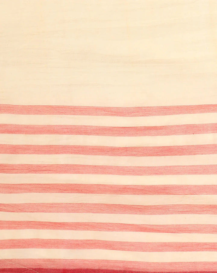 Cream Handloom Jamdani Cotton Saree