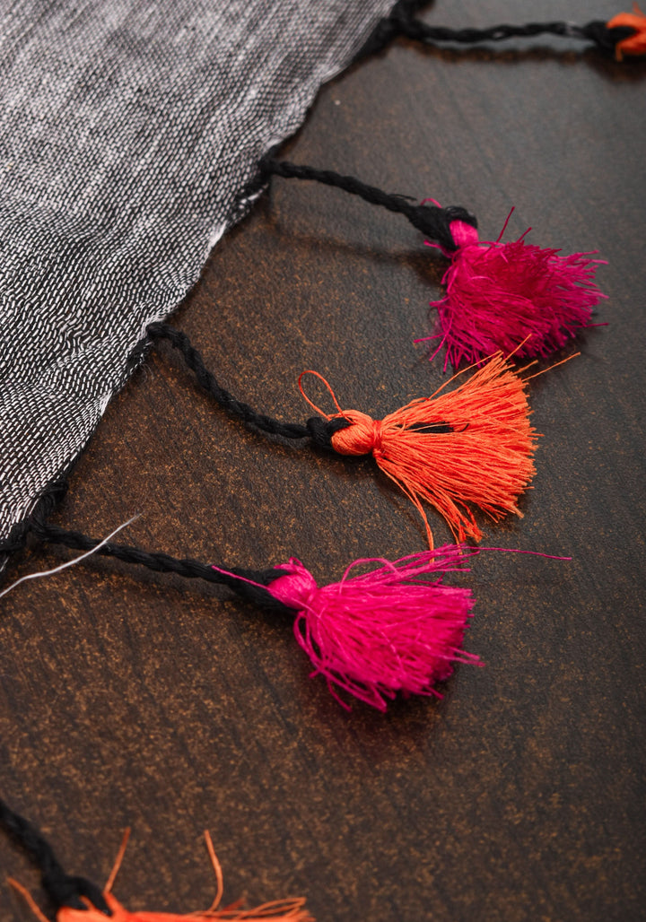 Linen by Linen Saree in Gray with Ganga Jamuna Borders