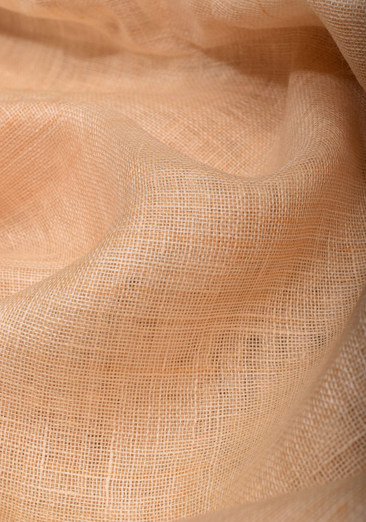 Ivory Ganga Jamuna Zari Border Pure Linen by Linen Saree