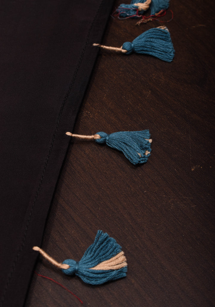 Handwork Highlights on Red Modal Ajrakh Hand Block Print Silk Saree