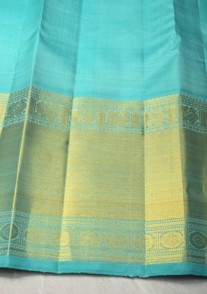 Zari Checks Korvai Weave Beetlenut Brown Kanjivaram Pure Silk Saree with Zari Checks and Contrast Border | SILK MARK CERTIFIED