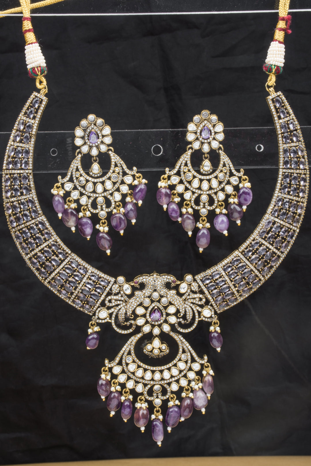 Purple Amethyst and Diamond Costume Jewelry Set