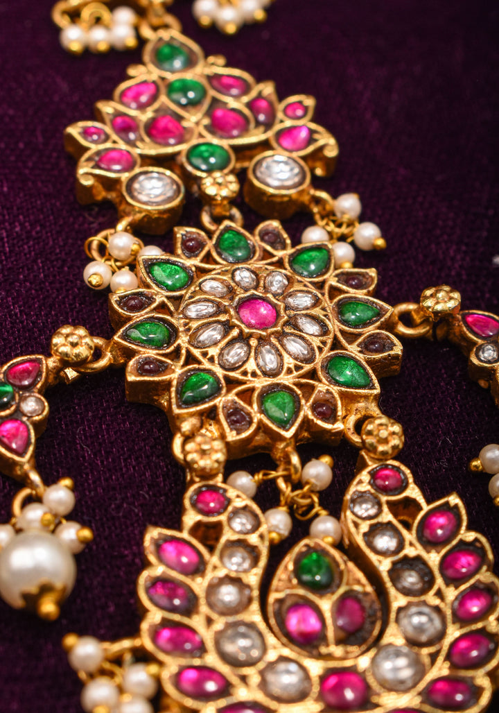 Maang Tika and Sheeshphool Ahmedabadi Kundan Hair Ornament
