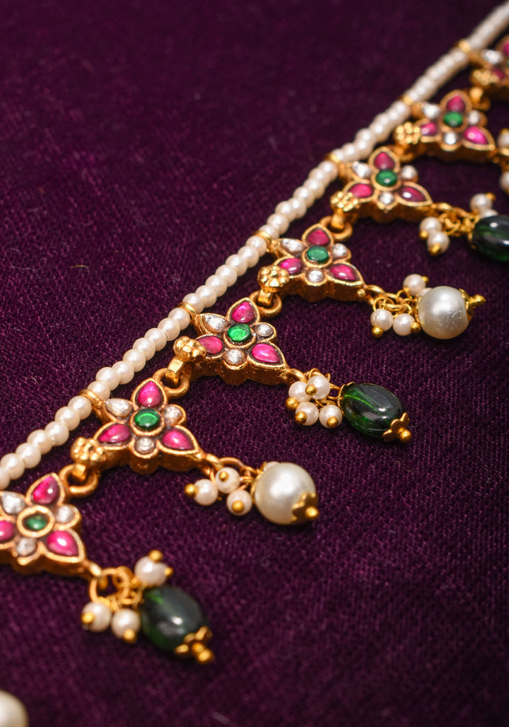 Maang Tika and Sheeshphool Ahmedabadi Kundan Hair Ornament