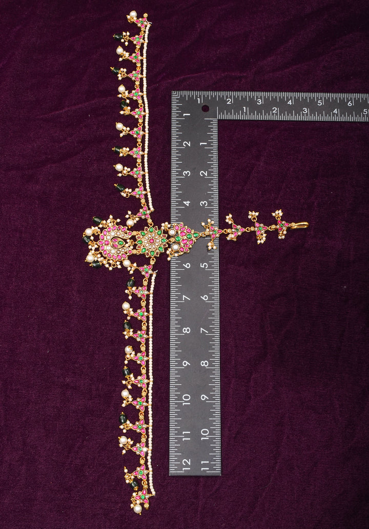 Maang Tika and Sheeshphool Ahmedabadi Kundan Hair Ornament