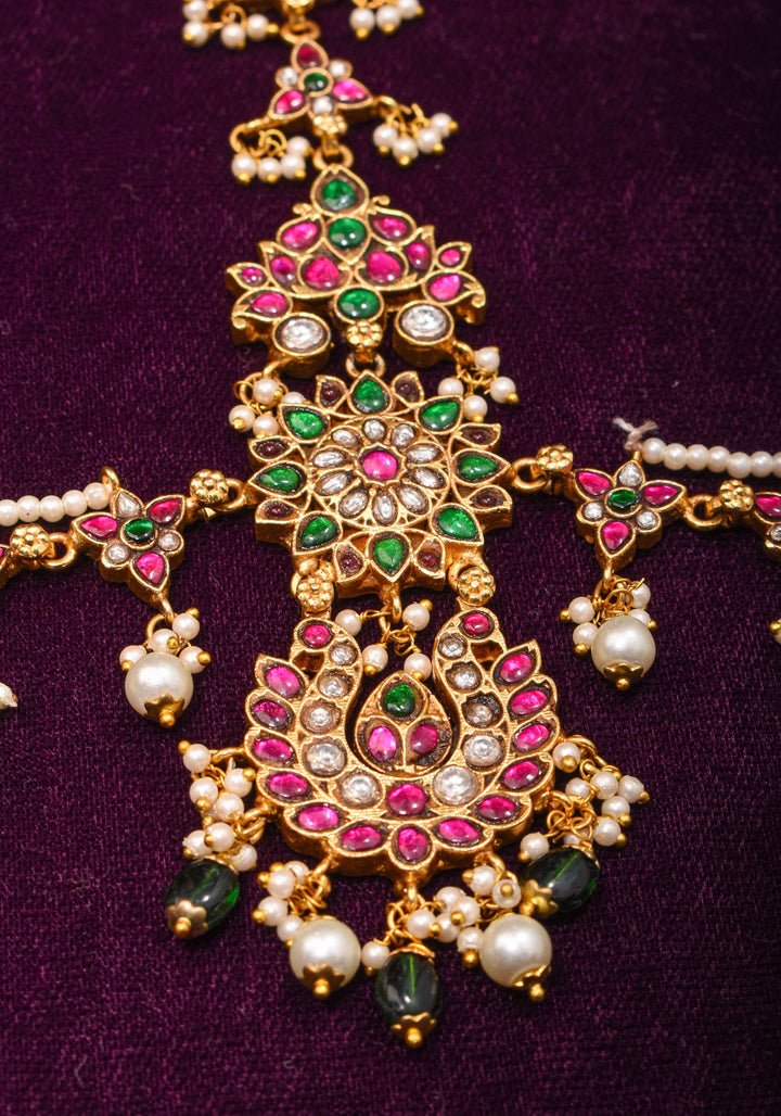 Maang Tika and Sheeshphool Ahmedabadi Kundan Hair Ornament
