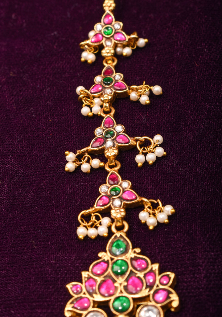 Maang Tika and Sheeshphool Ahmedabadi Kundan Hair Ornament