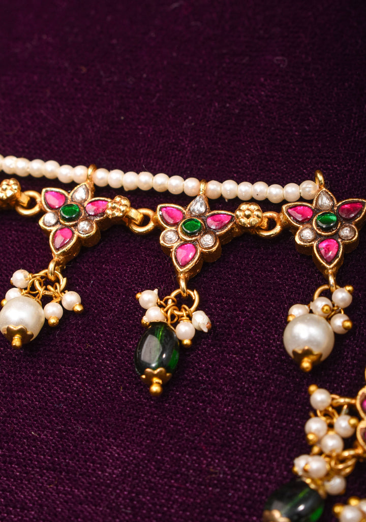 Maang Tika and Sheeshphool Ahmedabadi Kundan Hair Ornament