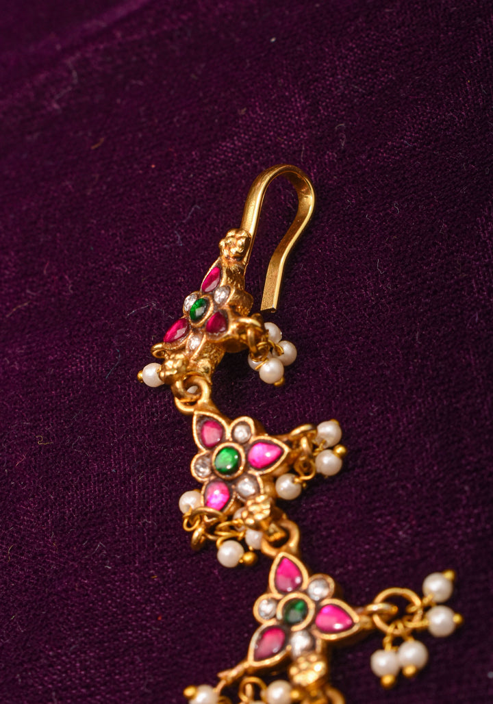 Maang Tika and Sheeshphool Ahmedabadi Kundan Hair Ornament