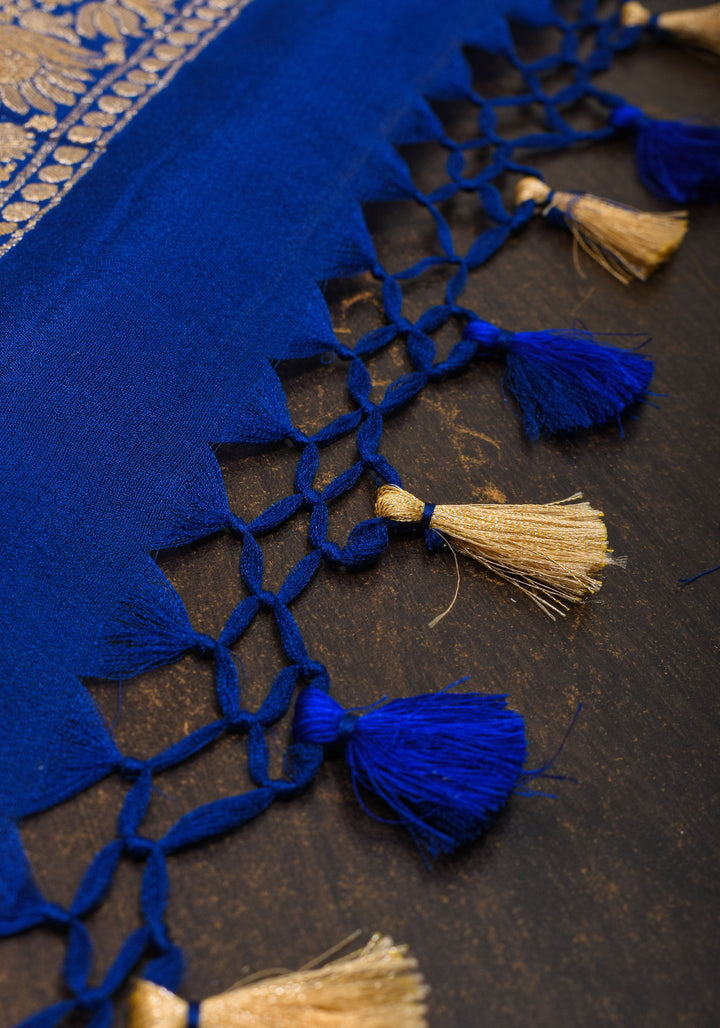 Blush Peach Pure Silk Chiffon Saree with Zari Buttas and Elongated Florals in Pallu | SILK MARK CERTIFIED