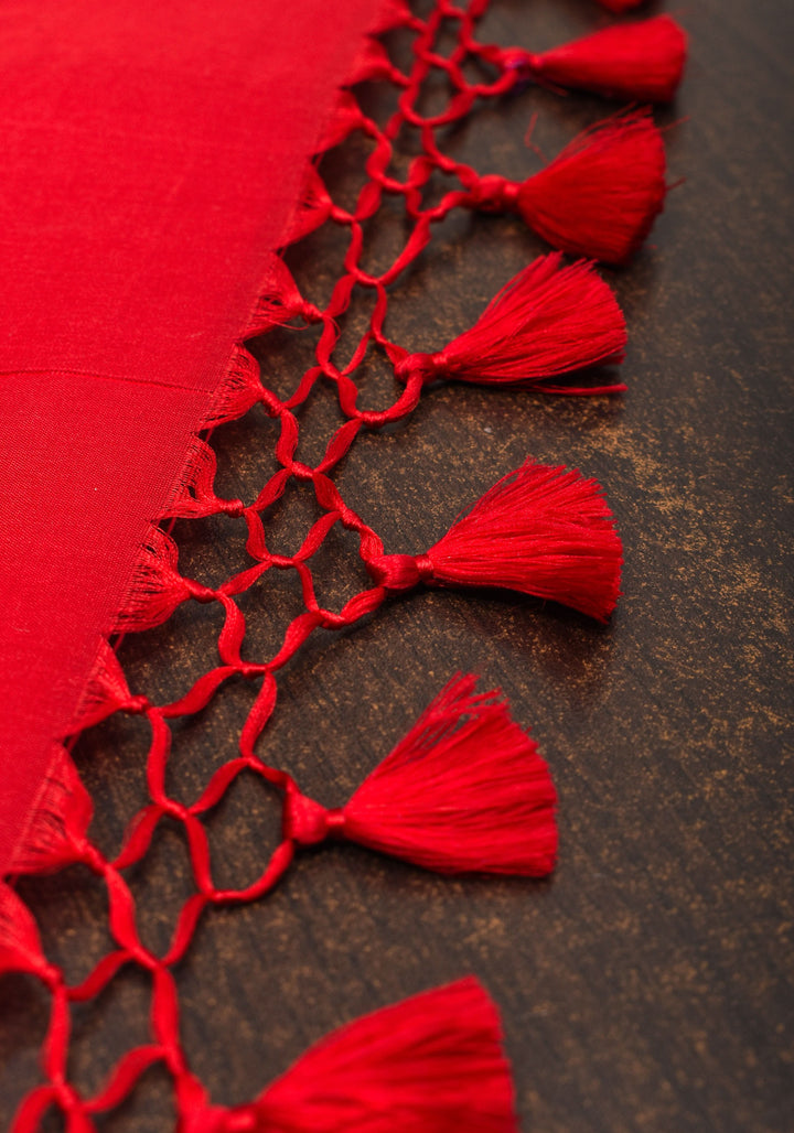 Vermillion Banarasi Meenakari Brocade Katan Silk Saree | SILK MARK CERTIFIED