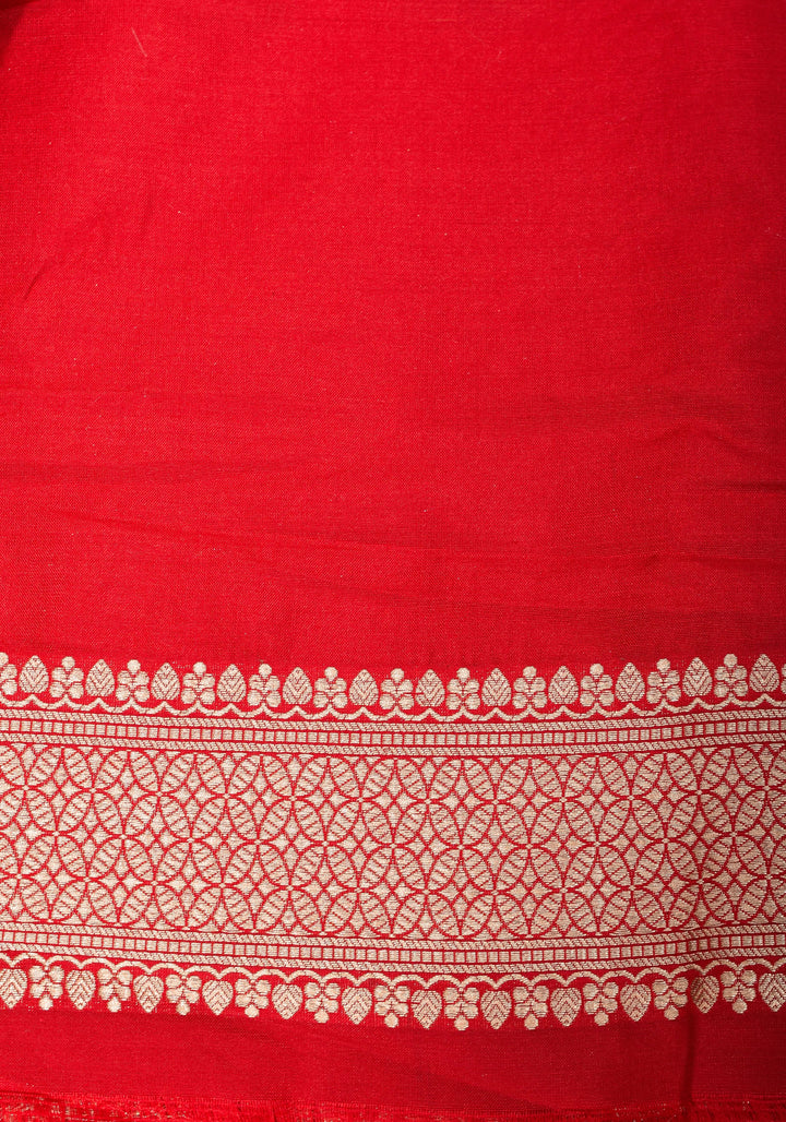 Vermillion Banarasi Meenakari Brocade Katan Silk Saree | SILK MARK CERTIFIED
