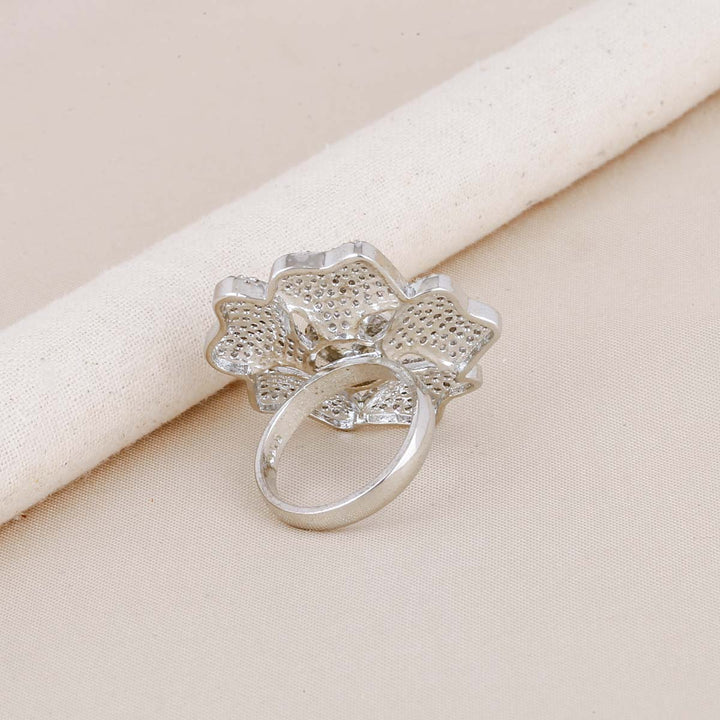 92.5 Silver Pezala Floral Ring