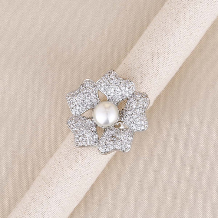 92.5 Silver Pezala Floral Ring