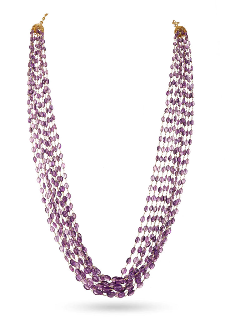 92.5 Silver Natural Amethyst Multistrand  necklace