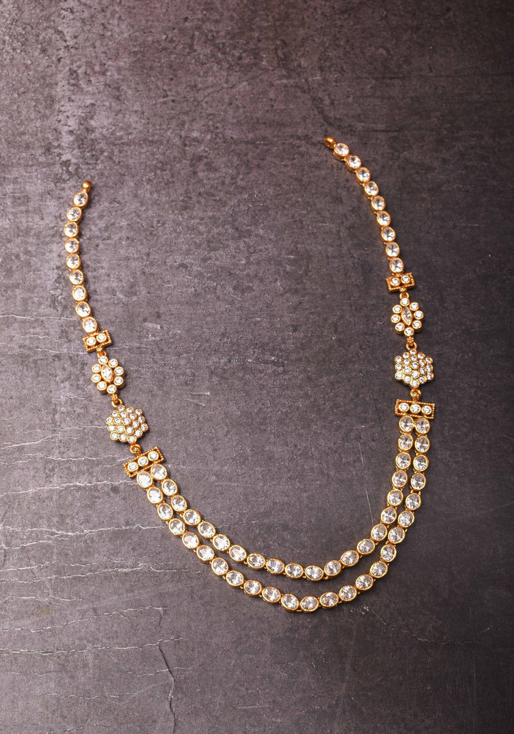 92.5 Silver Diya White Necklace