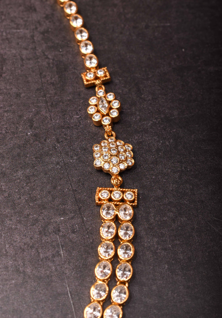 92.5 Silver Diya White Necklace