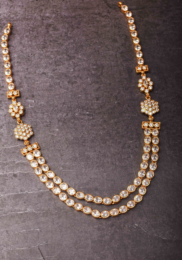 92.5 Silver Diya White Necklace