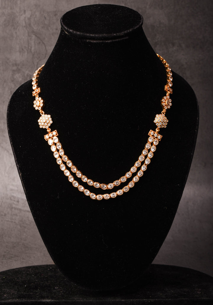 92.5 Silver Diya White Necklace