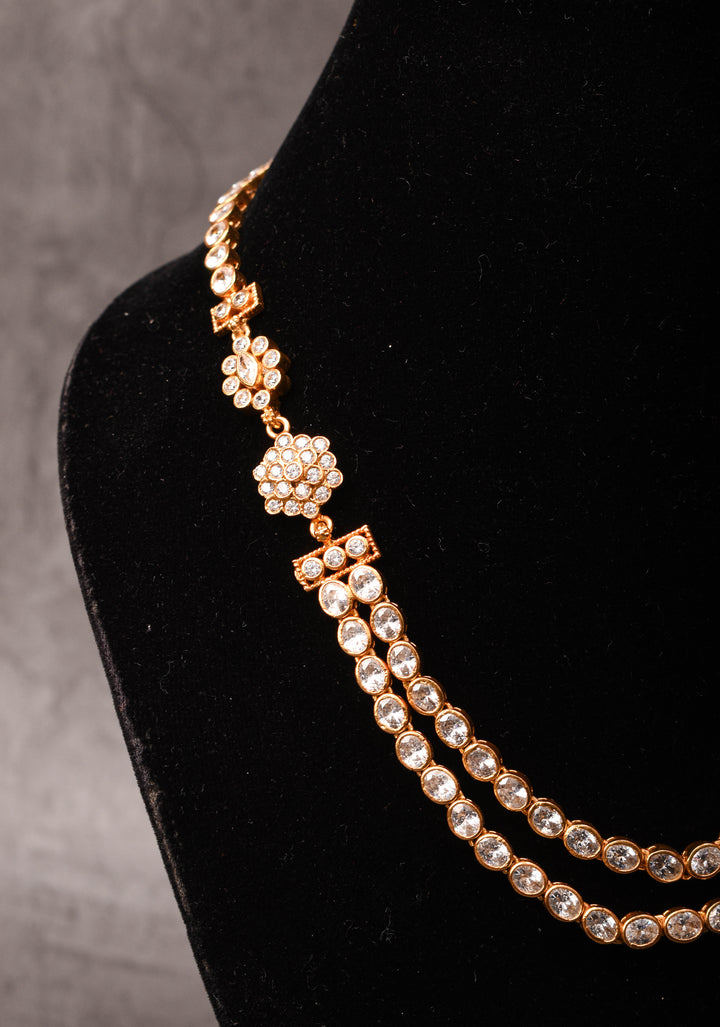 92.5 Silver Diya White Necklace