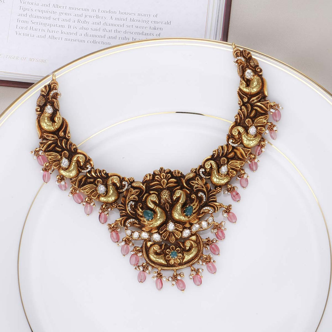 92.5 Silver Deep Nagas Short Necklace