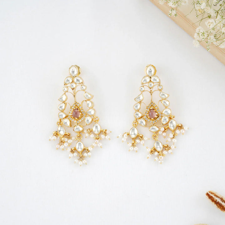 92.5 Silver 24 Ct Gold Plated Polki Necklace Set