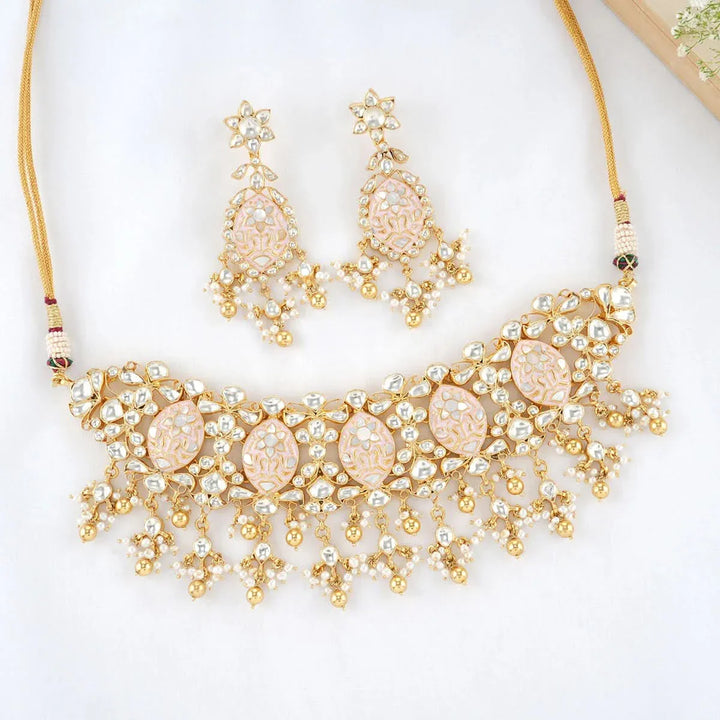 925 Silver Ruksar Kundan Choker Set