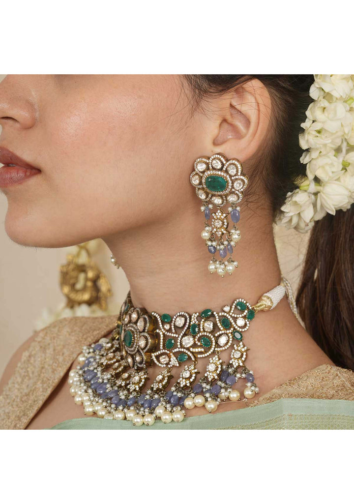 92.5 Silver Iconic Style Victorian Choker Set