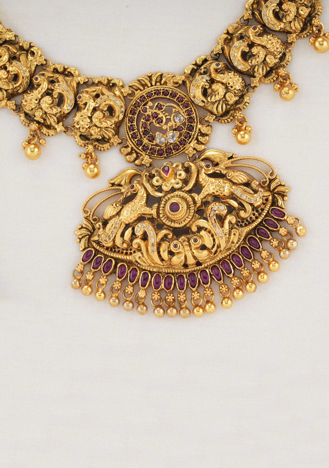 92.5 Silver 24 Kt Gold Plated Antique Finish Nagas Style Necklace