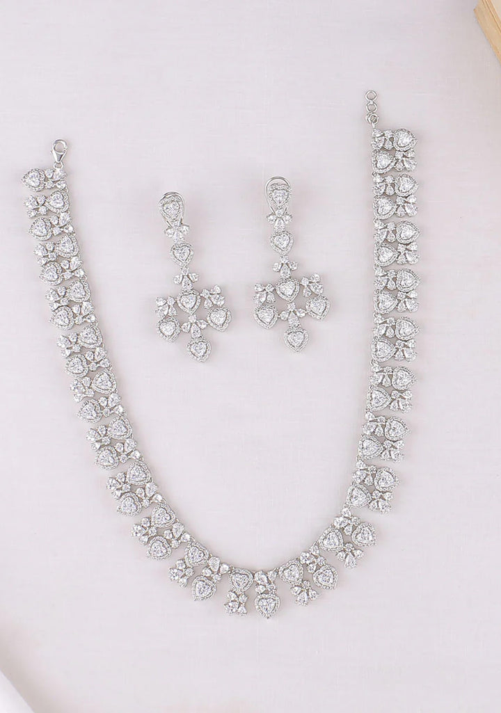 92.5  Silver Swarsha Necklace Set